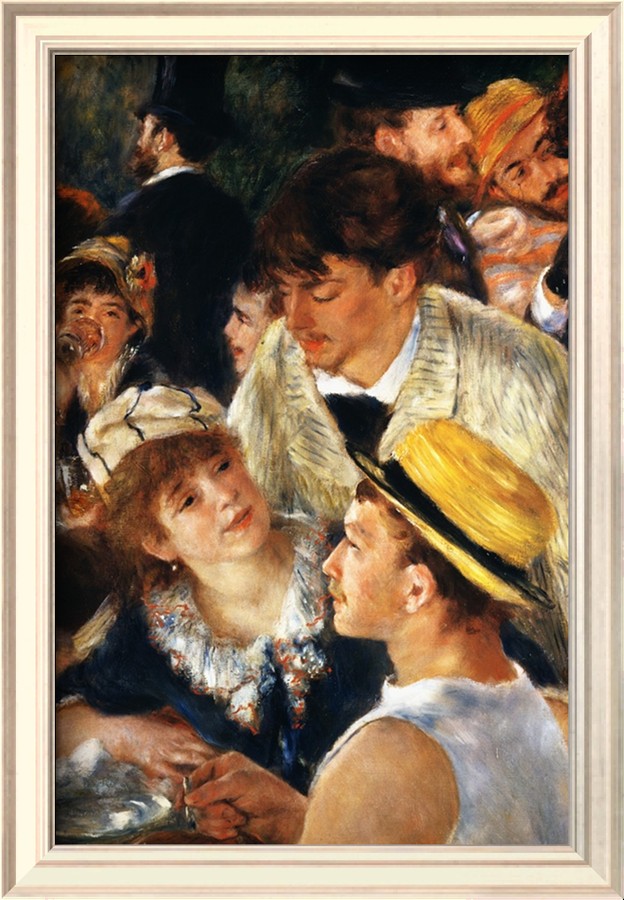 Detail Showing Figures from The Luncheon of the Boating Party - Pierre-Auguste Renoir painting on canvas